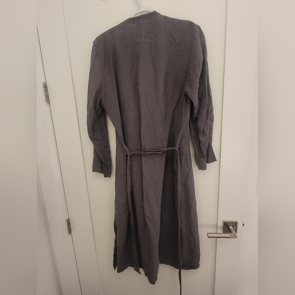Gray Linen Women's Robe - Picture 2 of 4